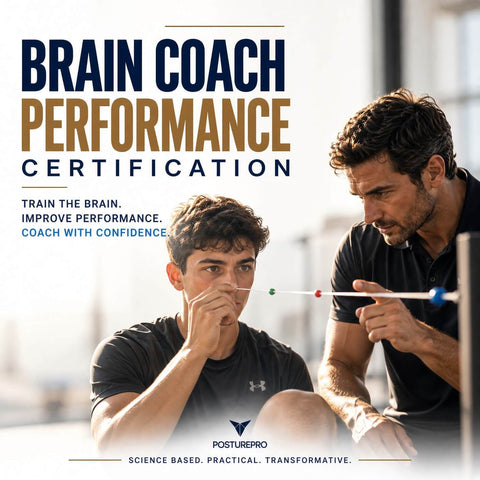 Posturepro Brain Coach Performance Certification, an online brain coach certification with a coach training an athlete
