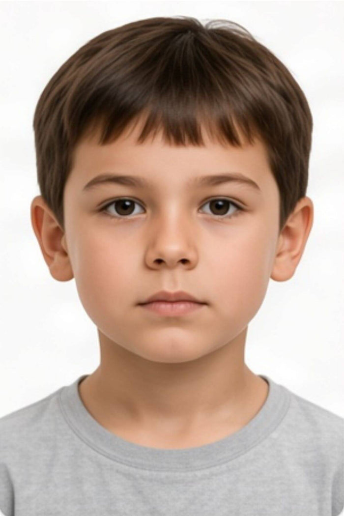 Child photographed face on from the front