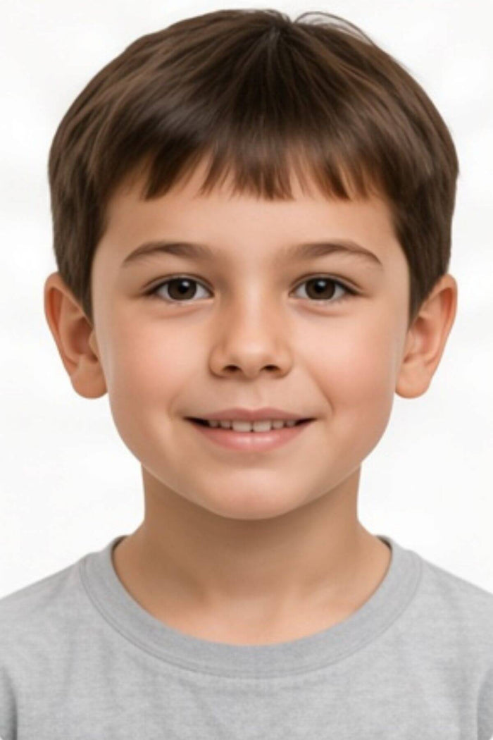 Teeth together, photographed from the front